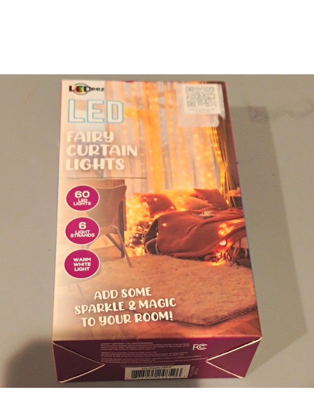 Warm White Fairy Curtain Lights - 60 LEDs. 5ft